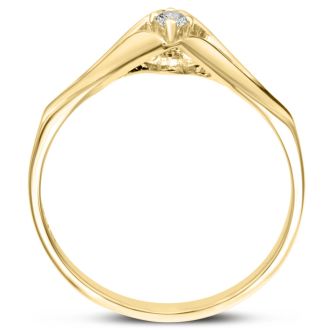 Diamond Solitaire Promise Ring In Yellow Gold