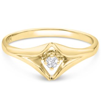 Diamond Solitaire Promise Ring In Yellow Gold