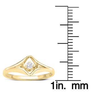 Diamond Solitaire Promise Ring In Yellow Gold
