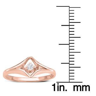 Diamond Solitaire Promise Ring In Rose Gold