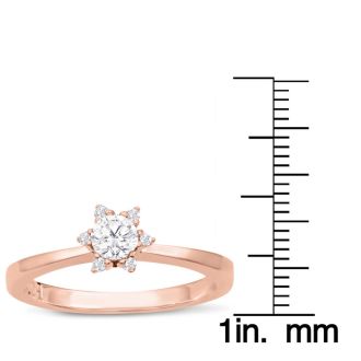 Diamond Flower Promise Ring In Rose Gold