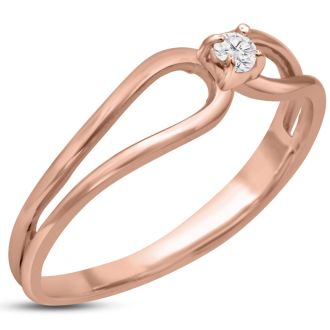 Split Shank Diamond Solitaire Promise Ring In Rose Gold