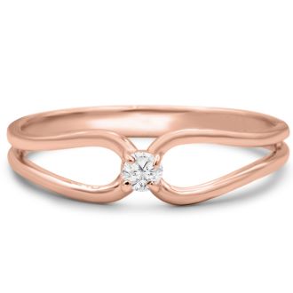 Split Shank Diamond Solitaire Promise Ring In Rose Gold