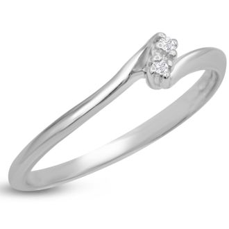 0.02ct Two Diamond Promise Ring In 10 Karat White Gold