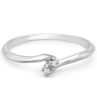 0.02ct Two Diamond Promise Ring In 10 Karat White Gold