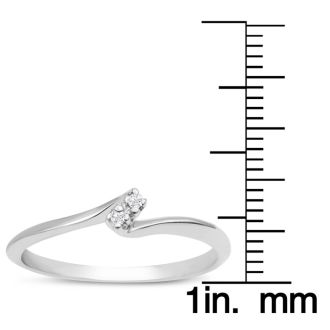 0.02ct Two Diamond Promise Ring In 10 Karat White Gold