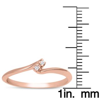 0.02ct Two Diamond Promise Ring In 10 Karat Rose Gold