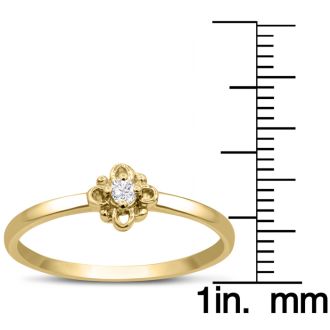 Vintage Diamond Promise Ring In Yellow Gold