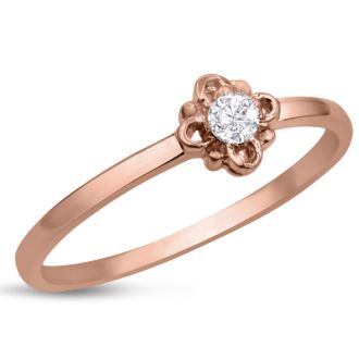 Vintage Diamond Promise Ring In Rose Gold