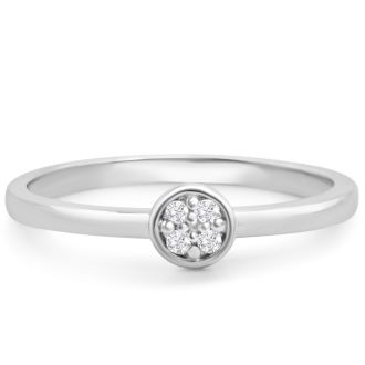 4 Diamond Promise Pave Ring in White Gold