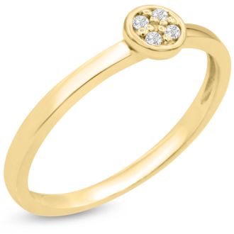 4 Diamond Promise Pave Ring in Yellow Gold
