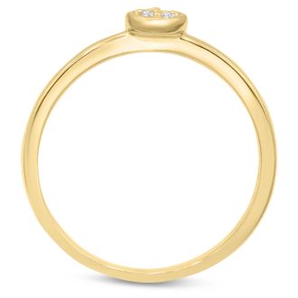 4 Diamond Promise Pave Ring in Yellow Gold