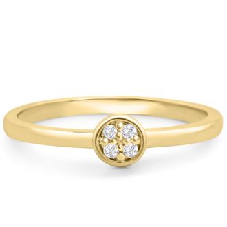 4 Diamond Promise Pave Ring in Yellow Gold