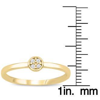 4 Diamond Promise Pave Ring in Yellow Gold