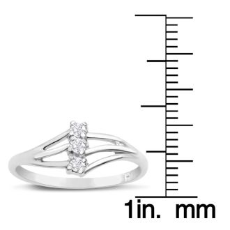 Three Diamond Spray Promise Ring In White Gold