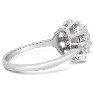 1 Carat Opal Ring and Halo Diamonds In 14 Karat White Gold