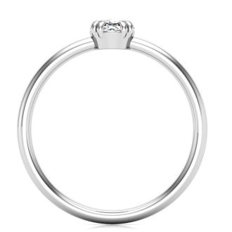 1/3 Carat Rose Cut Diamond Solitaire Ring In 14 Karat White Gold