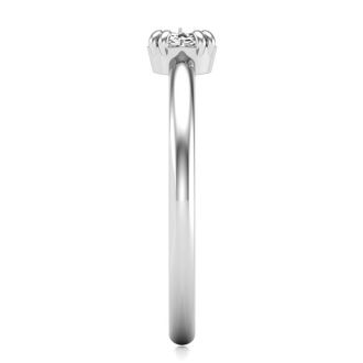 1/3 Carat Rose Cut Diamond Solitaire Ring In 14 Karat White Gold