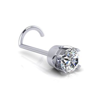 0.015ct 1.5mm Diamond Nose Ring In 14K White Gold