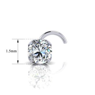 0.015ct 1.5mm Diamond Nose Ring In 14K White Gold