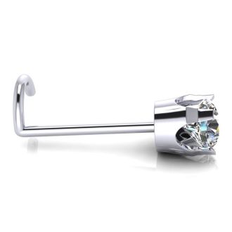 0.03ct 2mm Diamond Nose Ring In 14K White Gold