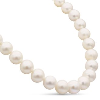 12-14MM Tahitian South Sea Pearl Strand Necklace With 14K White Gold Diamond Accent Clasp, 18 Inches AAA Quality
