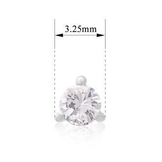 1/4 Carat Round Shape Single Diamond Stud Earring In 14 Karat White Gold, Martini Setting
