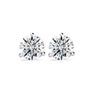 4 Carat Diamond Martini Stud Earrings In 14 Karat White Gold