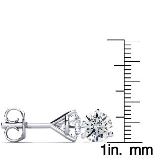 4 Carat Diamond Martini Stud Earrings In 14 Karat White Gold