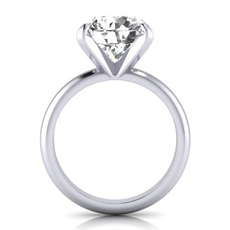 3 Carat Diamond Solitaire Engagement Ring In 14K White Gold