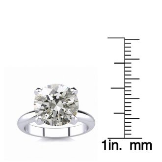 3 Carat Diamond Solitaire Engagement Ring In 14K White Gold