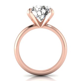 3 Carat Diamond Solitaire Engagement Ring In 14K Rose Gold