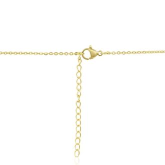 Dainty E Initial Sideways Necklace In Gold Overlay, 16 Inches