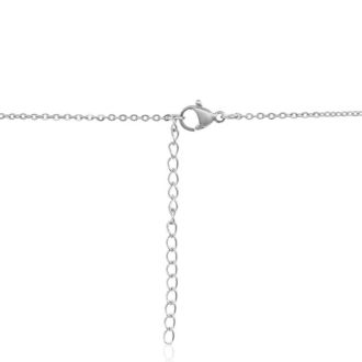 Dainty A Initial Sideways Necklace In Silver Overlay, 16 Inches