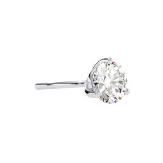 3/8 Carat Round Shape Single Diamond Stud Earring In 14 Karat White Gold, Martini Setting