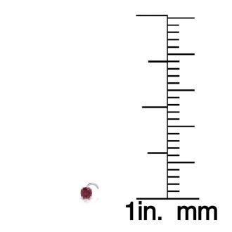 0.015ct 1.5mm Ruby Nose Ring In 14K White Gold