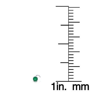 0.015ct 1.5mm Emerald Nose Ring In 14K White Gold
