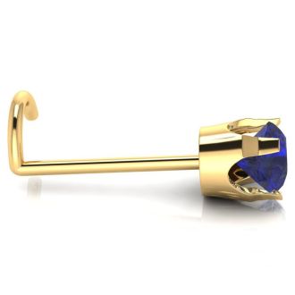 0.015ct 1.5mm Sapphire Nose Ring In 14K Yellow Gold