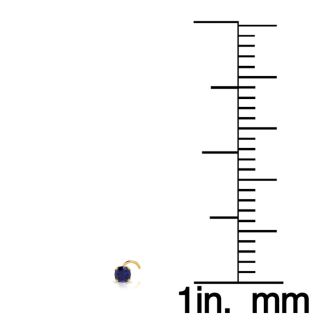 0.015ct 1.5mm Sapphire Nose Ring In 14K Yellow Gold