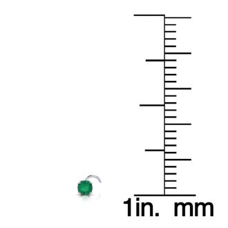 0.03ct 2mm Emerald Nose Ring In 14K White Gold