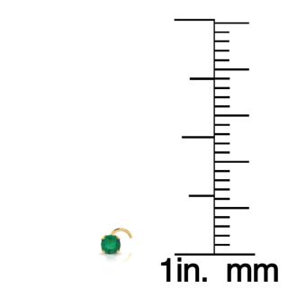 0.03ct 2mm Emerald Nose Ring In 14K Yellow Gold
