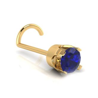 0.03ct 2mm Sapphire Ring In 14K Yellow Gold