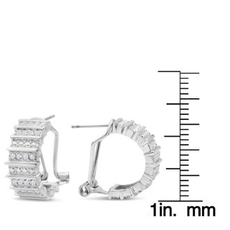 1/2 Carat Wide-Heavy Natural Raw Diamond Omega Hoop Earrings, 1/2 Inch