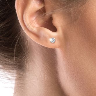 Colorless 1/3 Carat Diamond Stud Earrings 14 Karat Yellow Gold. Genuine, Natural, Fiery, White Diamonds!