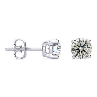 1 1/4 Carat Diamond Stud Earrings In 14 Karat White Gold