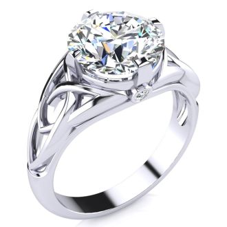 4 Carat Celtic Love Knot Diamond Engagement Ring In 14K White Gold