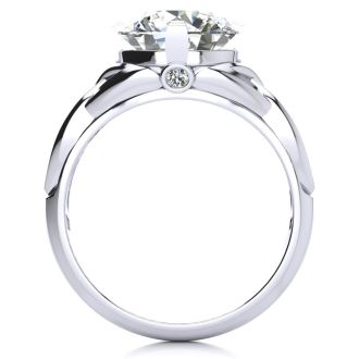 4 Carat Celtic Love Knot Diamond Engagement Ring In 14K White Gold