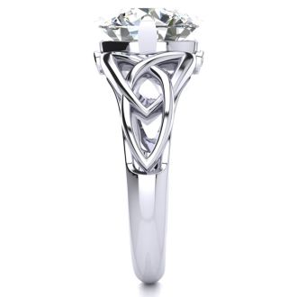 4 Carat Celtic Love Knot Diamond Engagement Ring In 14K White Gold