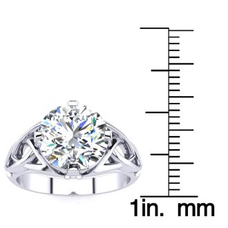 4 Carat Celtic Love Knot Diamond Engagement Ring In 14K White Gold