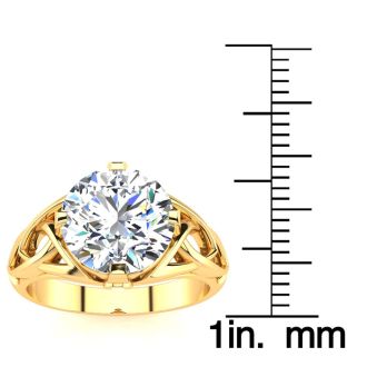 4 Carat Celtic Love Knot Diamond Engagement Ring In 14K Yellow Gold